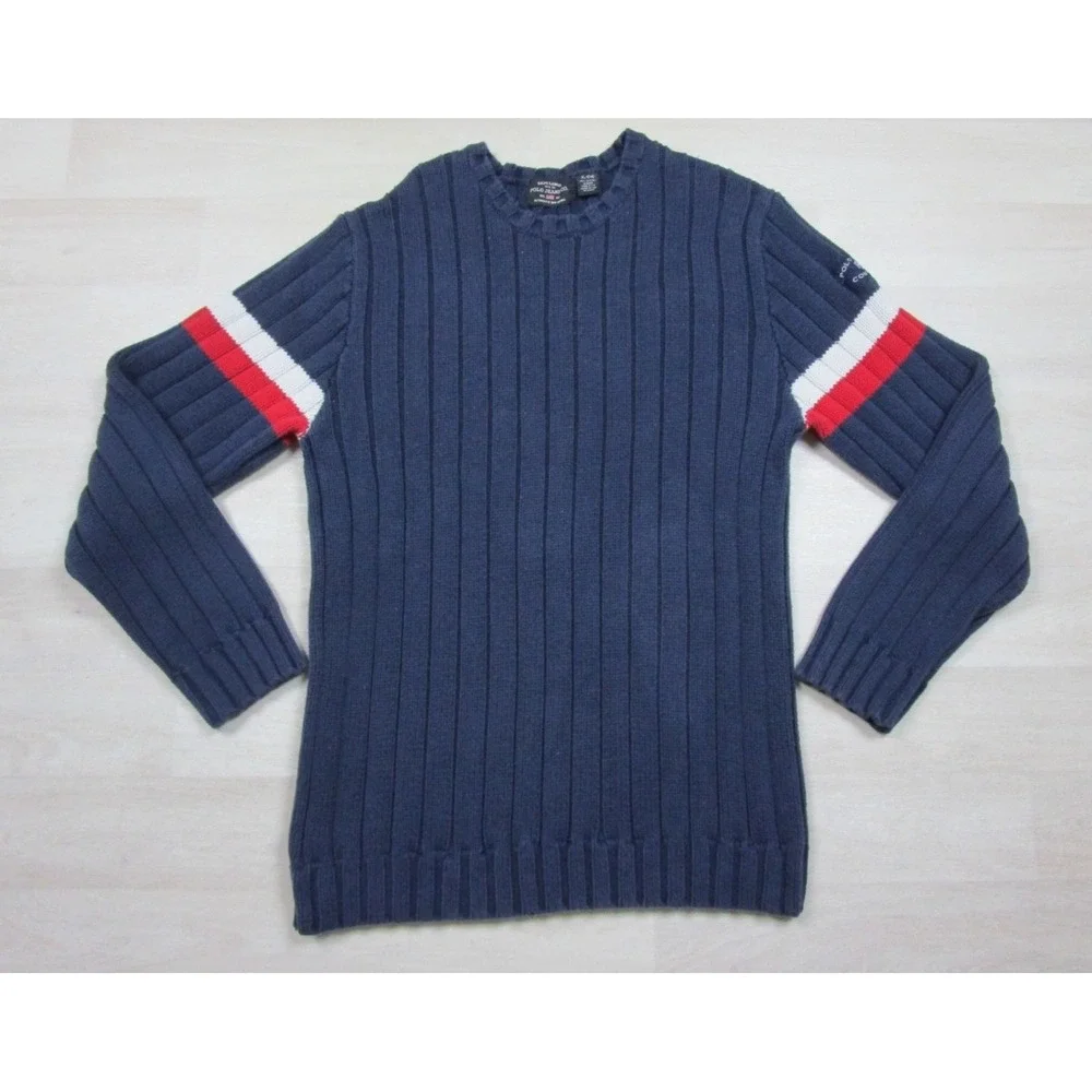 Vintage Y2K POLO Ralph Lauren Ribbed Cotton Sweater Men's (XL) Preppy 2000s